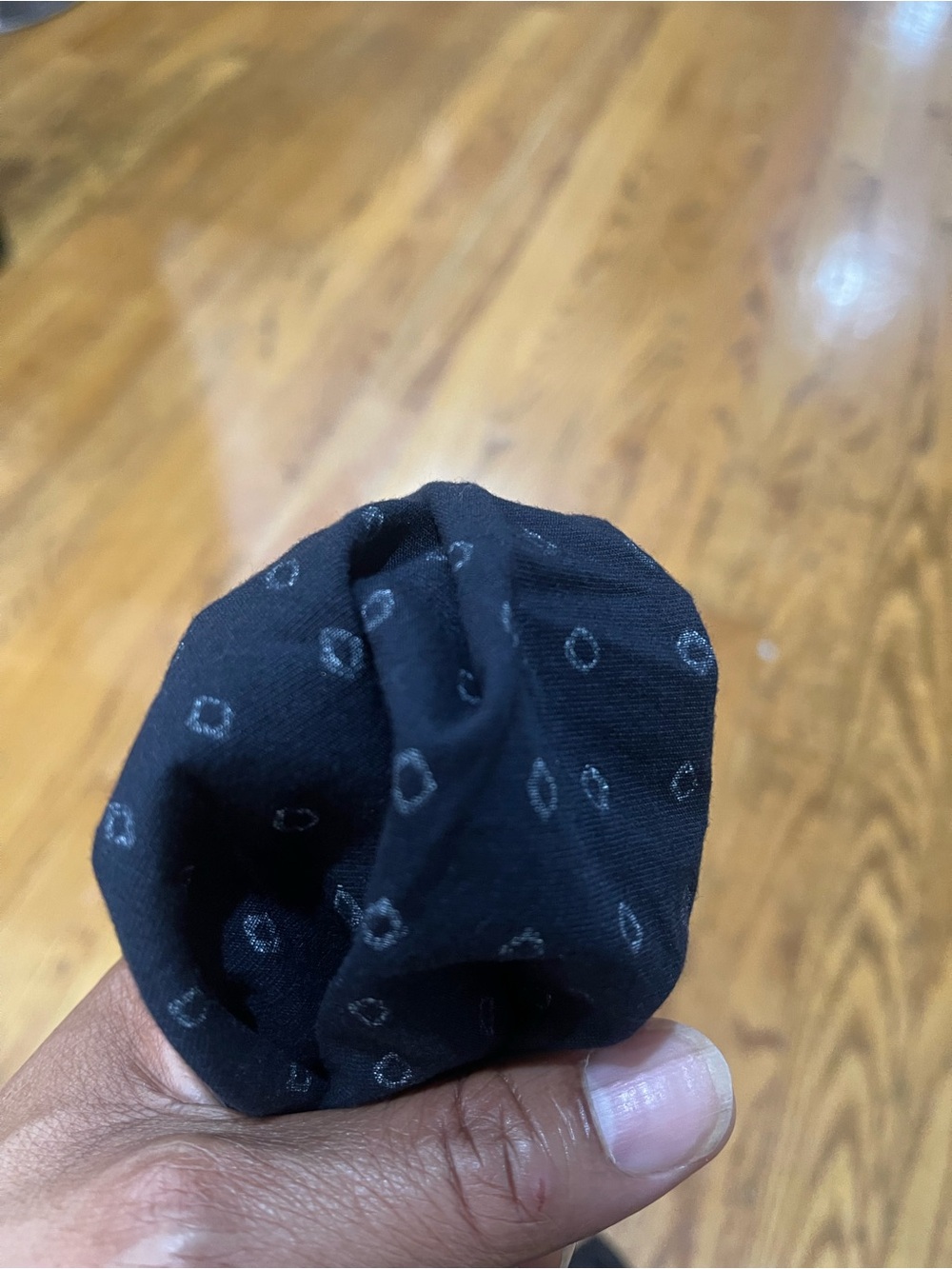 New Hand rolled hemed Men's Black Patterned Pocket Square - Unbranded Sz OS
